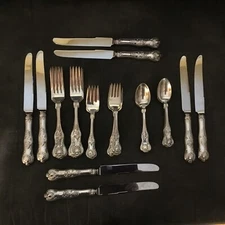 Dominick & Haff King Sterling Silver Basic Dinner Flatware Set 8 Service 32 Pcs
