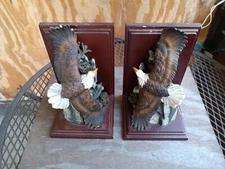 Pair Of Ceramic Eagle Bookends