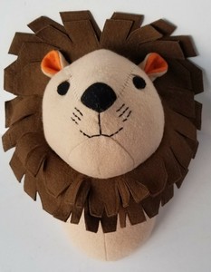 stuffed lion head wall mount