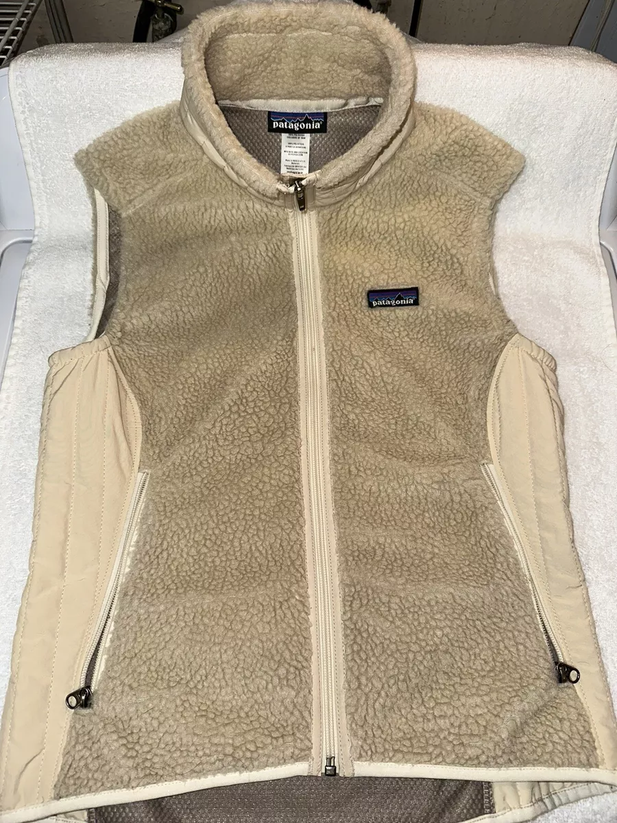 Womens PATAGONIA Classic Retro X Zip Synchilla Fleece Vest M Camel Tan Zip  $159