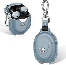 Case For Google Pixel Buds Pro 2022 PU Leather Slim Metal Snap Closure Cover