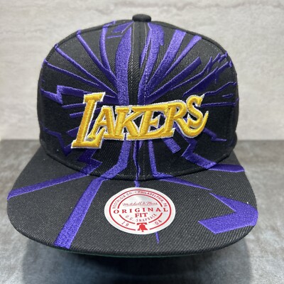 LA Lakers Hat Mitchell & Ness Retro Earthquake PRP Snapback OSFA OG Fit Cap H48