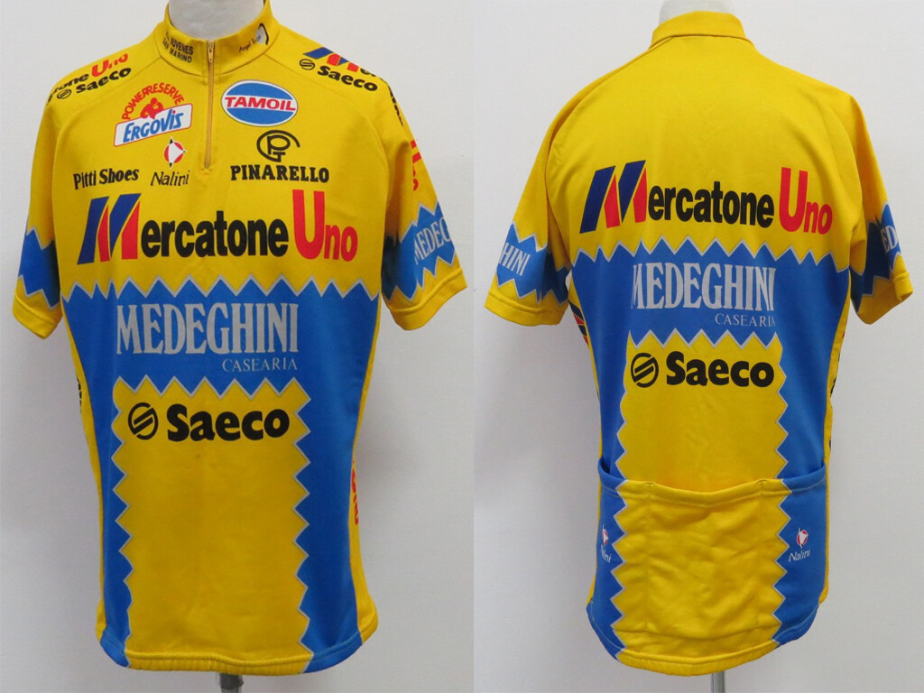 Maillot Cycliste Vintage Nalini – Mercatone Uno Medeghini 1994, Saeco, Taille 5
