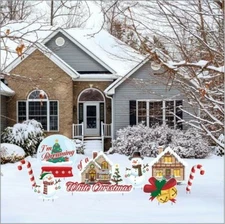 VictoryStore White Christmas Song Yard Decorations Set, Holiday Decor, 13623