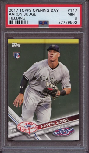 2017 Topps Opening Day 147 Aaron Judge Fielding PSA 9 Mint RC