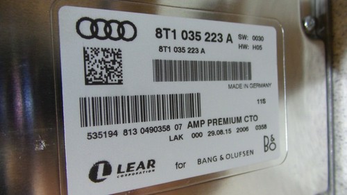 Audi A5 S5 RS 8T A4 S4 8K Q5 8R B&O Bang Olufsen Verstärker High 18Km 8T1035223A - Picture 6 of 6