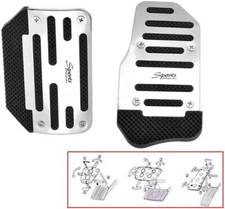 Automatic Gas Brake Foot Pedal Pad Cover Non-Slip Car Accessories Parts Silver