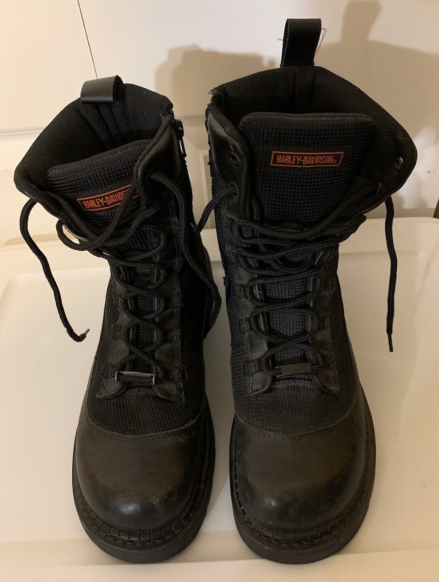 Harley Davidson Mens Sz 10 Riding Moto Boot Black Leather  display picture 3