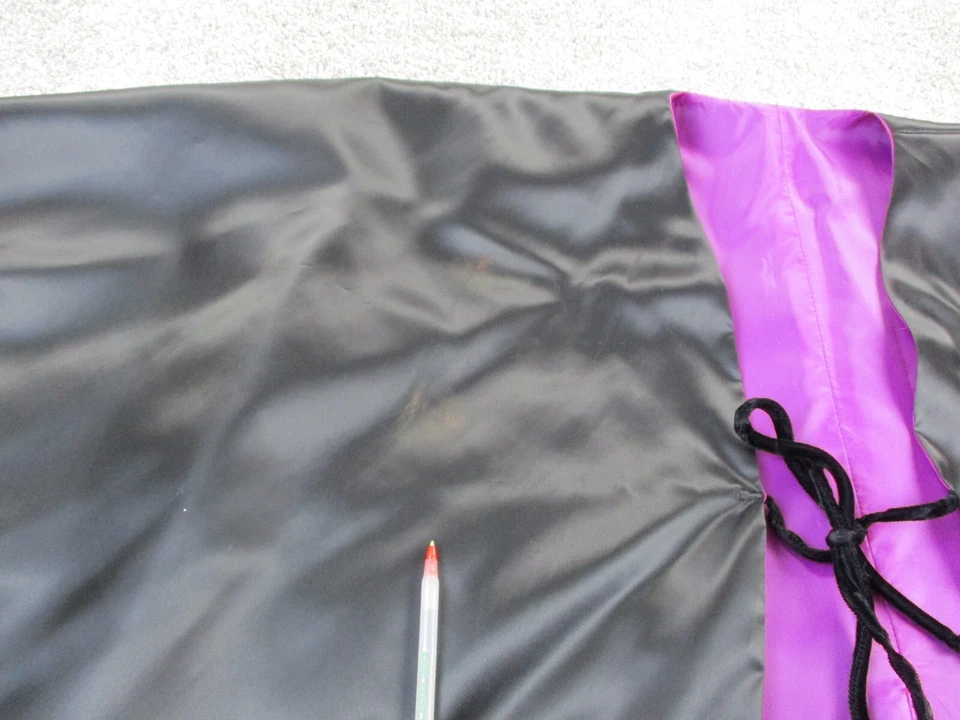 DE COLECCIÓN Disfraz Capa Adulto Grande Negro Púrpura 3 Piezas Máscara Bruja Drácula Maléfica Foto 4 de 4