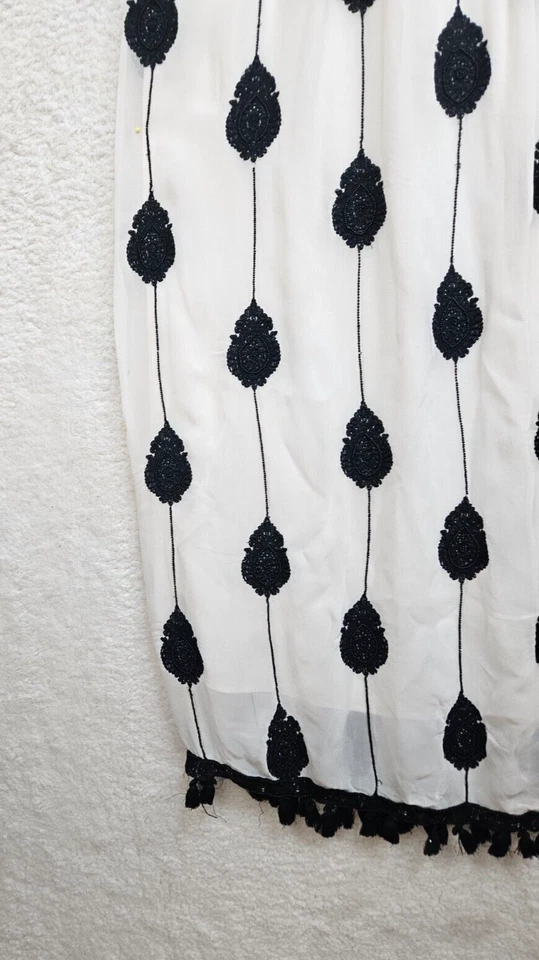 Vestido Moulinette Soeurs Vetements Mujer 2 Crema Rayón Sin Mangas Cuentas Maxi Ajuste Foto 4 de 4