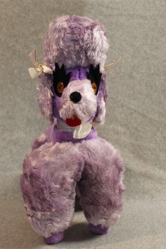 Vintage 17" Jee Bee Creation Authentic Purple Poodle Stuffed Plush 1950's - Picture 2 of 9