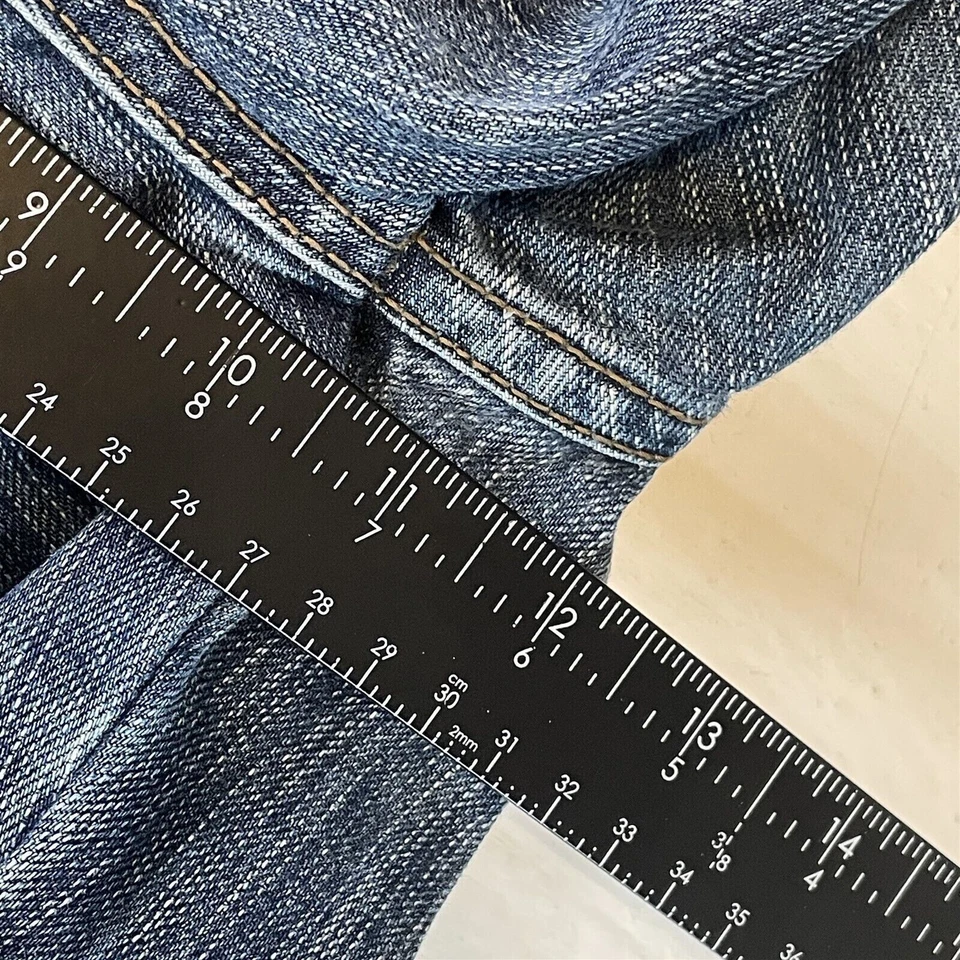 Pantalones de mezclilla oscuros de carpintero desgastados vintage Plugg 32x30 Y2K para hombre Foto 3 de 4