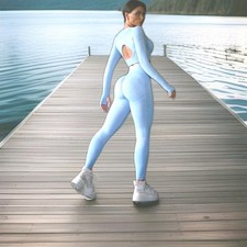 Damen High Waist  Sport Leggins Bauchkontrole Sporthose Yoga Fitness