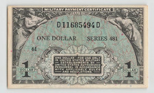 Usa - Mpc 1 Dollar Series 481. 1951-54 Block 61 Nice Ef 2nd Print 8352 C2