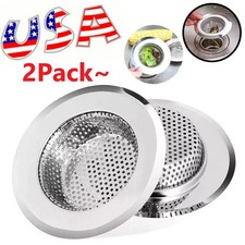 2PCS 4.5" Kitchen Bathroom Sink Strainer Stainless Steel Filter Drain Strainer.