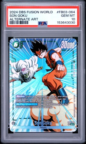 2024 DRAGON BALL SUPER CARD GAME FUSION WORLD RAGING ROAR SON GOKU PSA 10