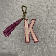 Pink Letter  K  Keychain With Pink Tassel New Without Tags