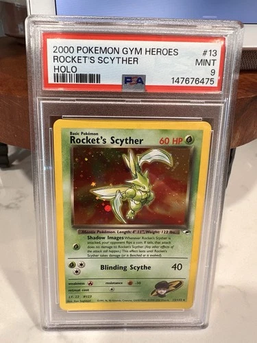 2000 POKEMON GYM HEROES HOLO #13 ROCKET'S SCYTHER PSA 9