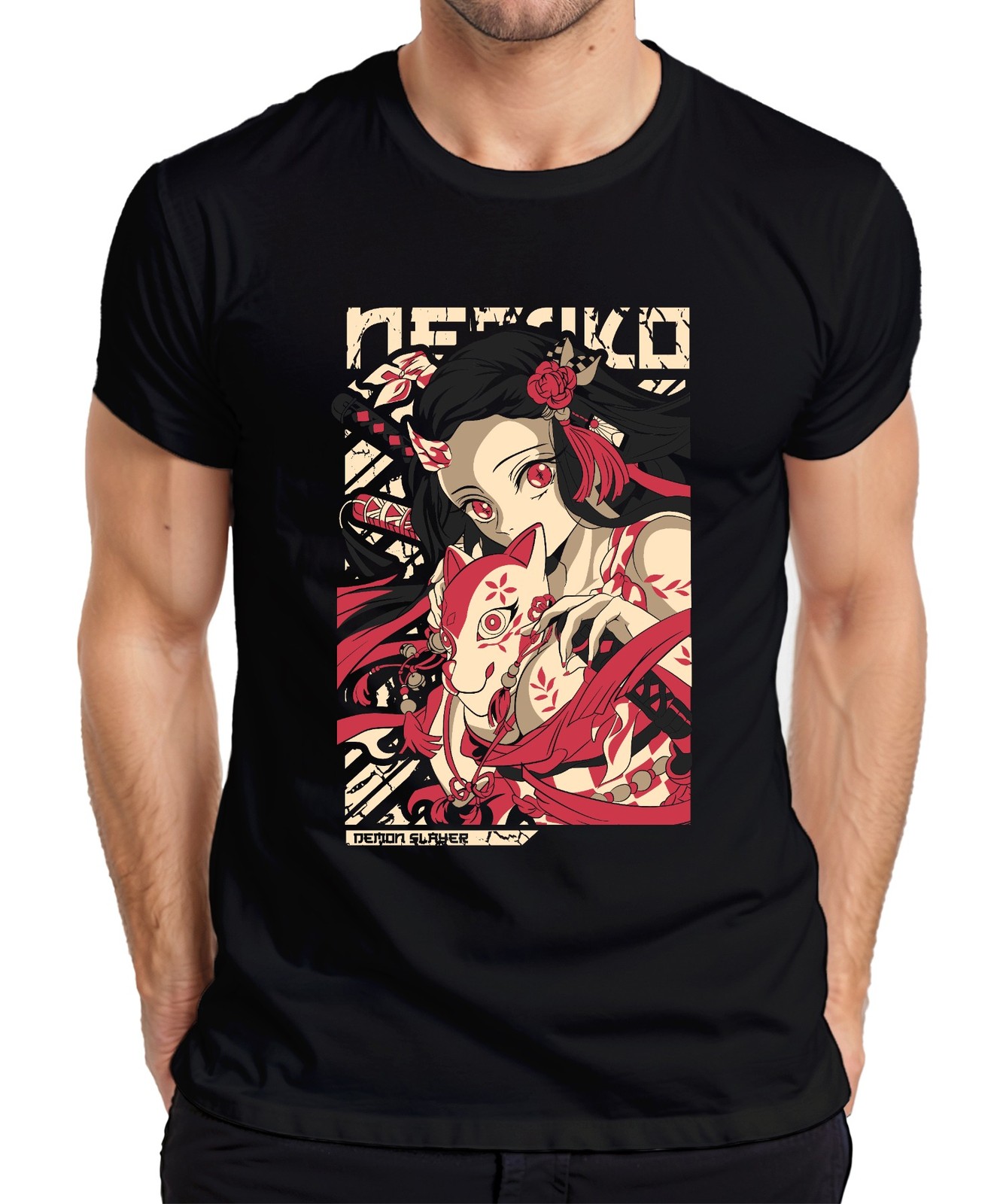 Demon Slayer Nezuko Kitsune Máscara Anime Regalo Japón Y2K Streetwear Manga Hombre