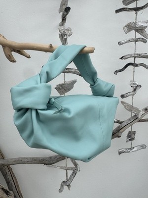 Bottega Veneta Double Knot Bag Pouch Hobo Jodie Tasche Leder Hellblau