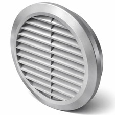 AirTech-UK 100mm Round Vent Cover Silver Satin Air Vent Grille Mesh T30SS