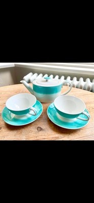 Neu Fortnum & Mason Streifen Fine Bone China Teeservice - Teekanne, 2 Tassen & Untertassen