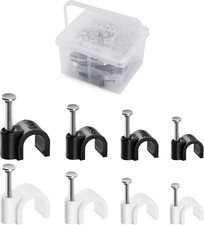 400 Pack Cable Clips with Steel Nails Kit, OD: 6Mm/7Mm/8Mm/10Mm round U Nails B