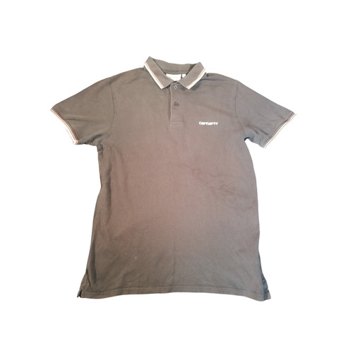 Carhartt Polo Shirt Black Small Work In Progress WIP Short Sleeve 100% Cotton