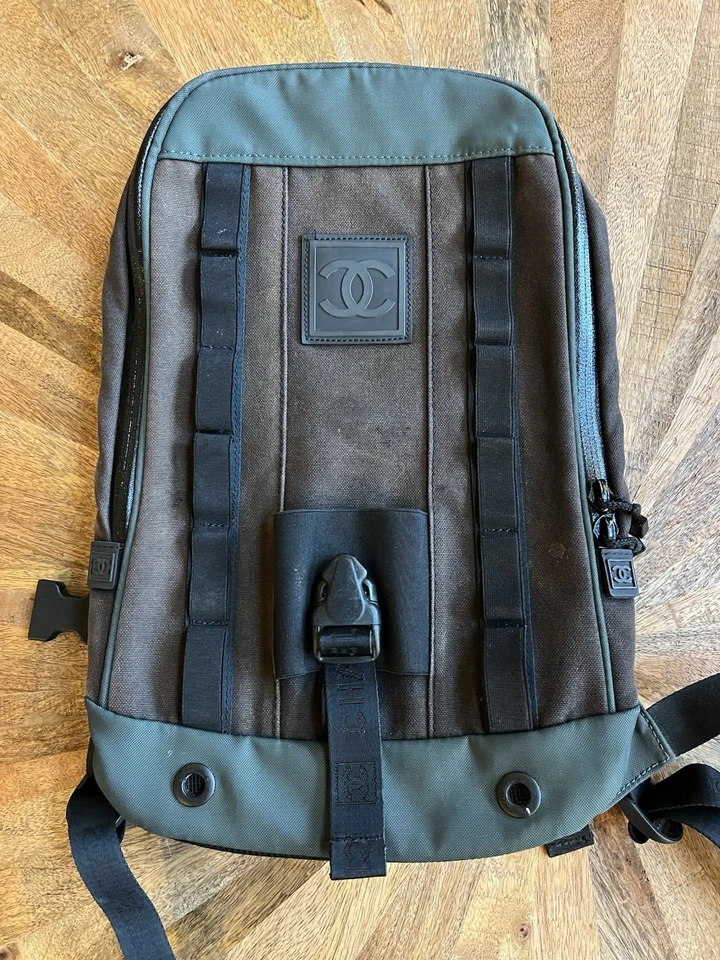 Vintage Chanel Sports line Backpack, Brown And Green Great Condition 2002-2004 - Image 2 of 4