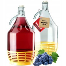 2x 5l Glas Flasche mit Korb und Verschluss