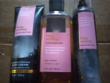 Cozy Evening Body Mist Spray, Body Cream, Shower Gel. Bath & Body Works. *Rare*