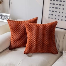 Kevin Textile Fall Pack Of 2 Corduroy Decorative Throw Pillow Covers 20x20 Inch