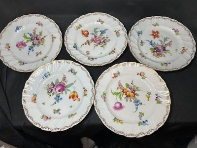 ドレスデン　Richard Klemm工房　大皿 Antique Dresden Flower GOLD Richard Klemm RK Germany 8