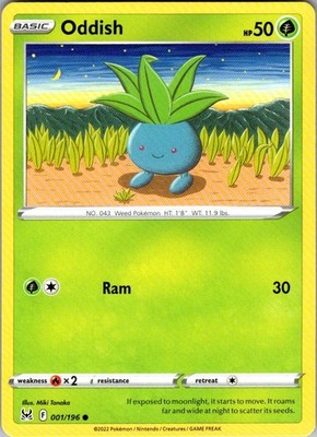 Oddish Lost Origin 001/196 Common Pokemon Near Mint