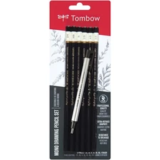 Tombow  MONO Drawing Pencils 6/Pkg & Eraser Set-2H, HB, B, 2B, 4B & 6B