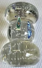 Vintage Bullicante Murano Italy Glass Paperweight Floral Design Barbell Shape 4"