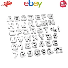 DIY 3D Chrome Alphabet & Number Car Stickers - 43-Pcs for Personal Touch