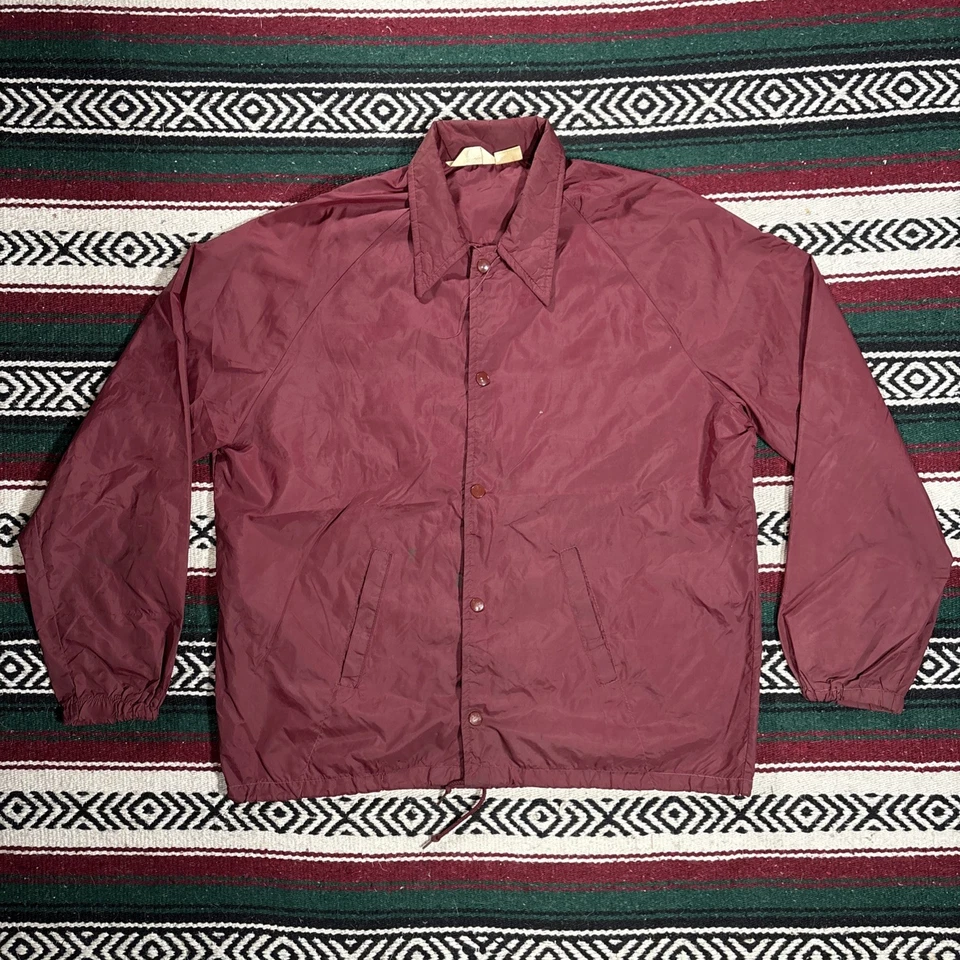 Vintage Mr. Pibb 1980’s Rare Windbreaker Jacket Maroon Color Size Large - Image 2 of 4
