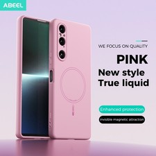 For Sony Xperia 1 V, Magnetic Skin Touch Feel Soft Liquid Silicone Cover Case