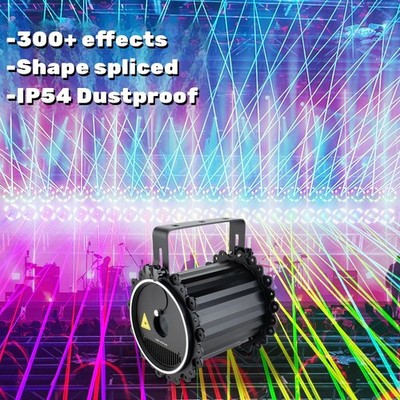 ILDA 25kpps Scan 6W Laser Light RGB Colorful Animation Magic Spliced Laser DJ