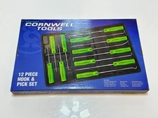 NEW Cornwell Tools CTG812HPSG 12pc Hook & Pick Set, NEON GREEN Soft Grip Handle