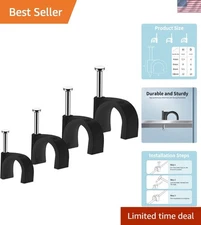 Versatile 400 Pcs Black Cable Clips: Easy Installation & Long-lasting Use