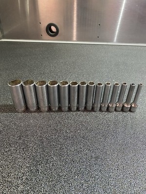 SNAP-ON 113STMMY 1/4'' ANTRIEB METRISCH TIEF STECKSCHLÜSSELSATZ 4-15mm