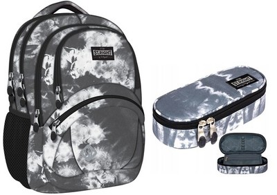Schulrucksack 26l Space Moon Set mit Federtasche, Reflektoren