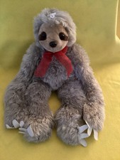 Sloth Plush with Red Ribbon NEW