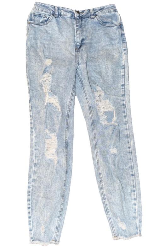 Tinseltown Distressed Skinny Jeans Size 9 Pockets High Rise Light Wash Denim
