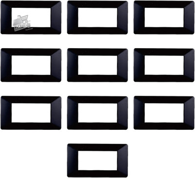 10 Compatible Vimar Plana 4 Seater Black Plates - Civil Series Modern Design