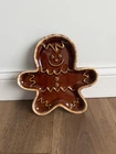 Vintage MCM Hull  Drip Pottery Gingerbread Man Ceramic Stamped Tray Dish Trinket
