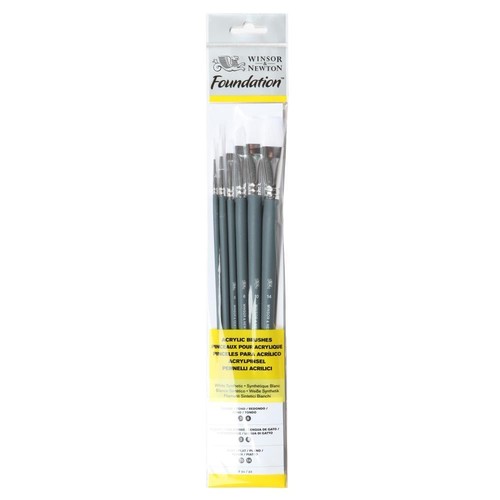 Winsor & Newton Foundation Long Handled Acrylic Brush Set 6pc 5295008