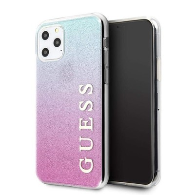 iPhone 11 Pro Schutzhülle Guess  pink blau Case Glitter Gradient